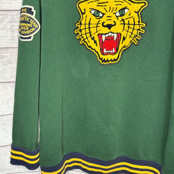 Ralph Lauren Polo Varsity Green Tiger Patch Pullover Crew Neck Sweatshirt XL - Picture 8 of 10